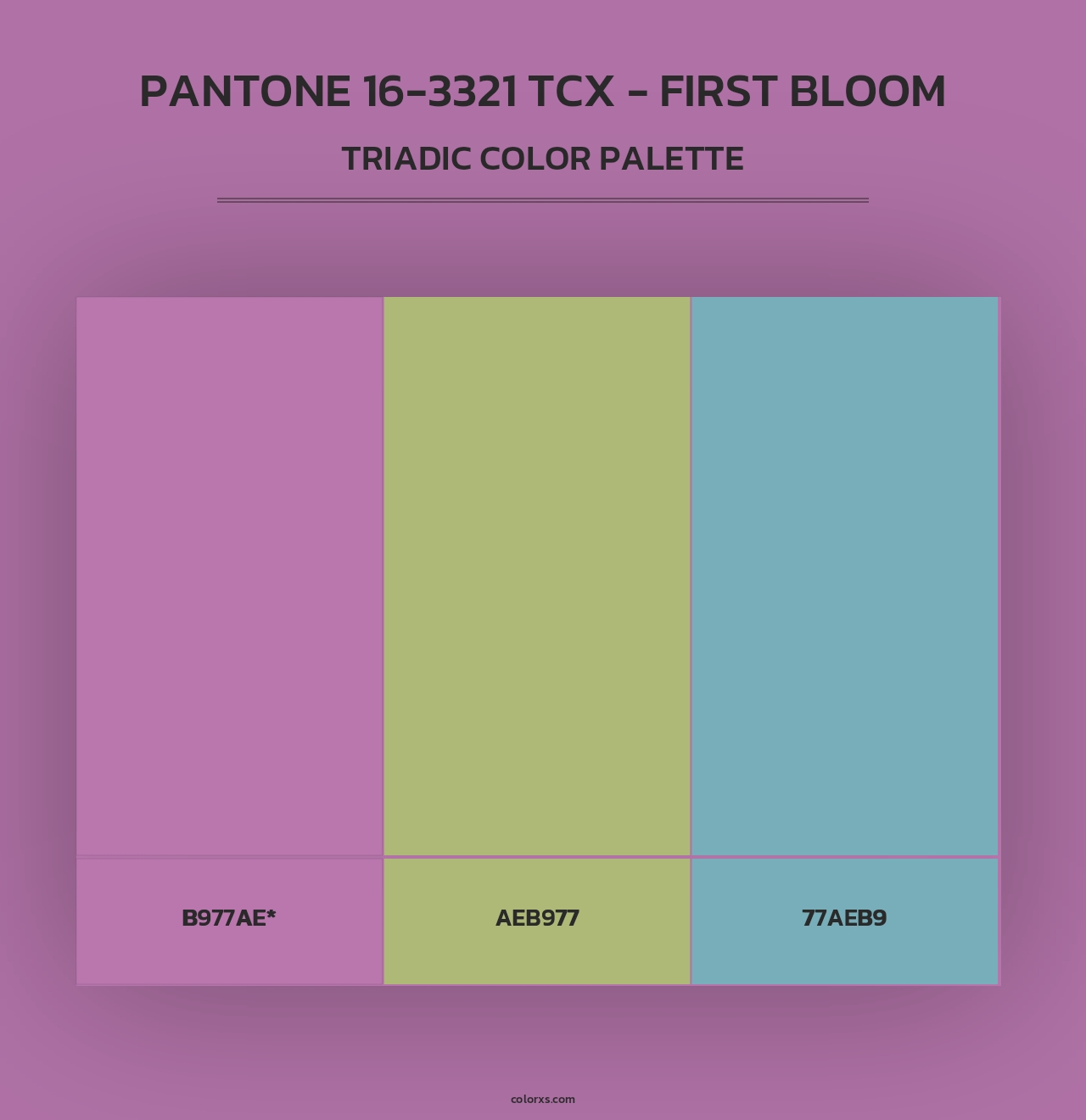 PANTONE 16-3321 TCX - First Bloom - Triadic Color Palette