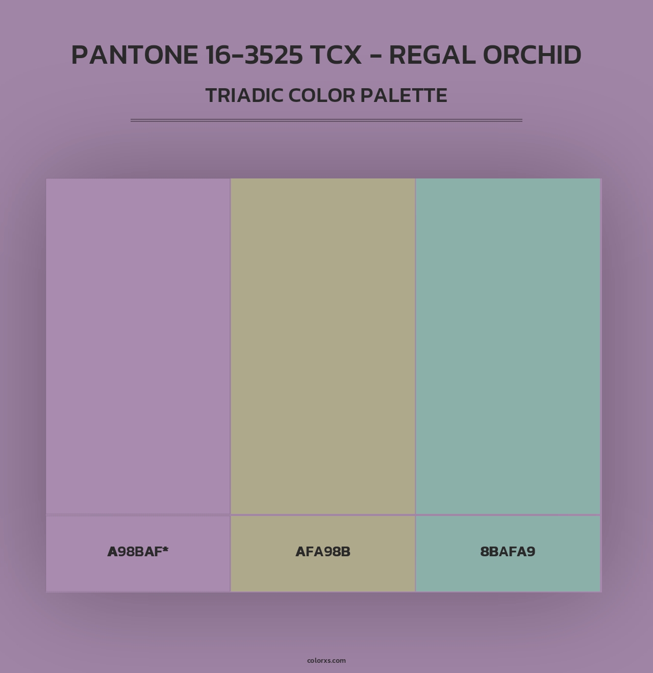 PANTONE 16-3525 TCX - Regal Orchid - Triadic Color Palette