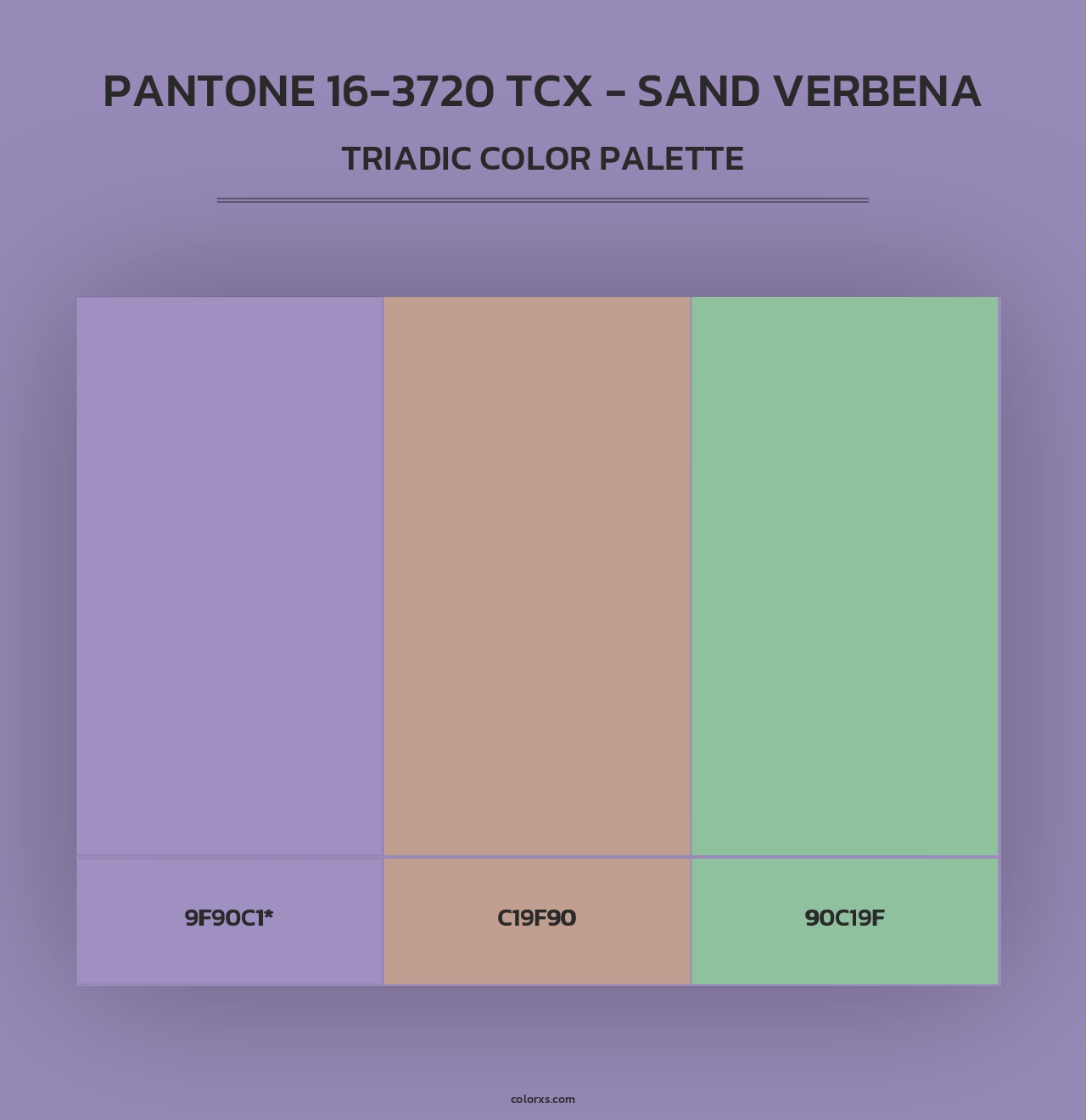 PANTONE 16-3720 TCX - Sand Verbena - Triadic Color Palette