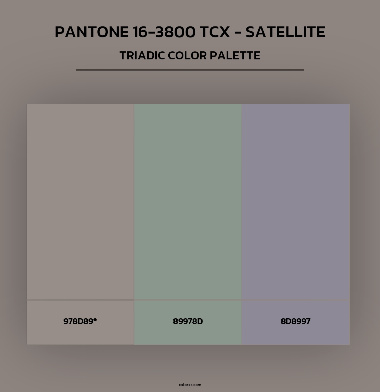 PANTONE 16-3800 TCX - Satellite - Triadic Color Palette