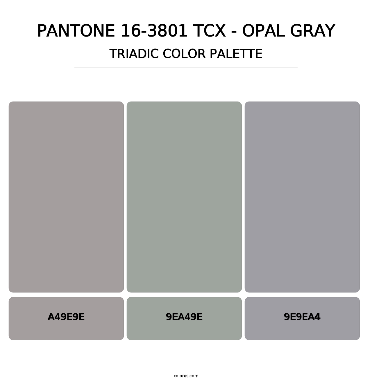 PANTONE 16-3801 TCX - Opal Gray - Triadic Color Palette