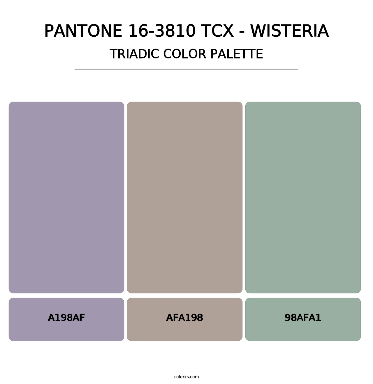 PANTONE 16-3810 TCX - Wisteria - Triadic Color Palette