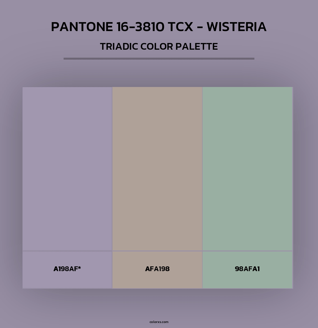PANTONE 16-3810 TCX - Wisteria - Triadic Color Palette