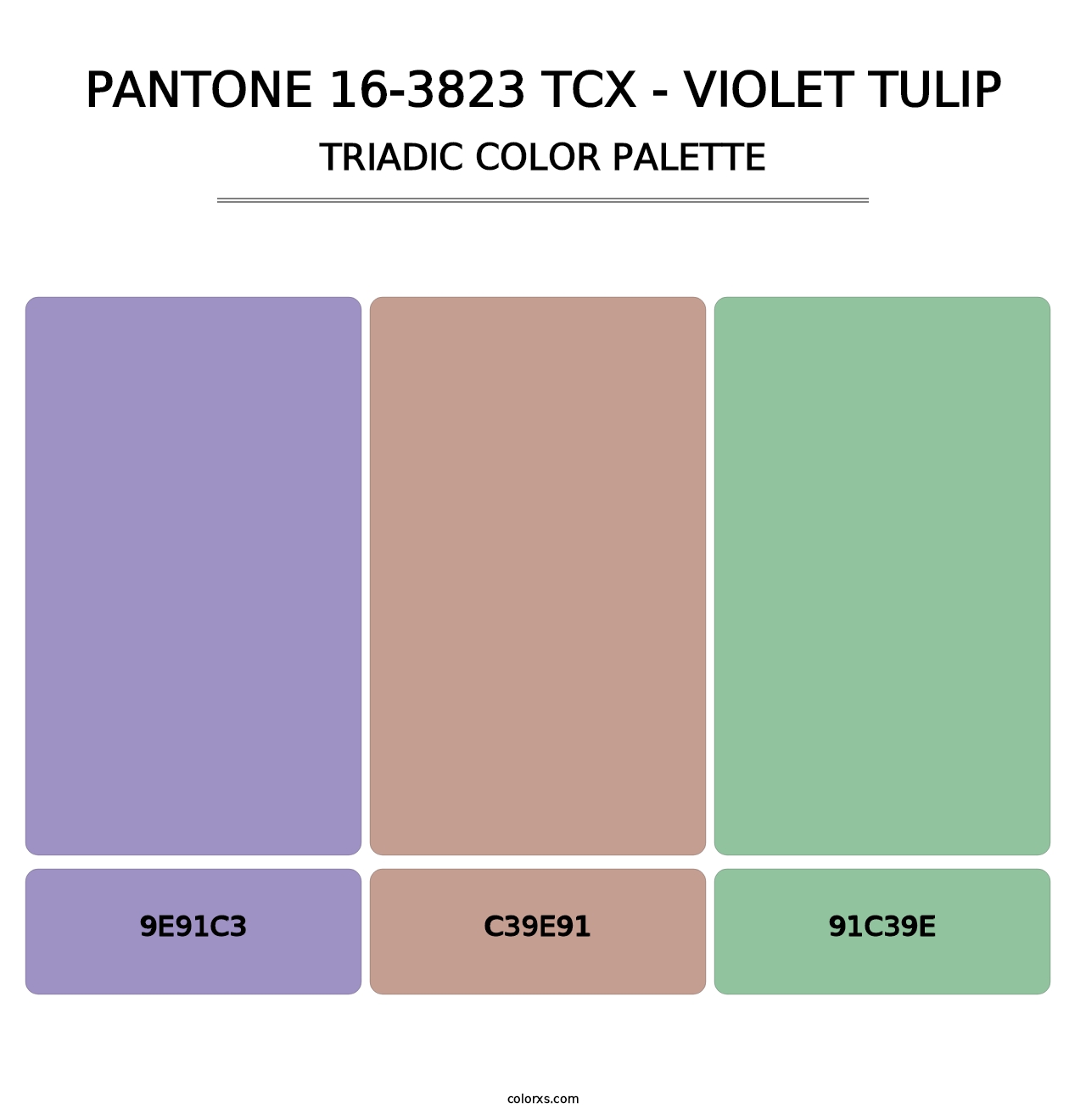 PANTONE 16-3823 TCX - Violet Tulip - Triadic Color Palette