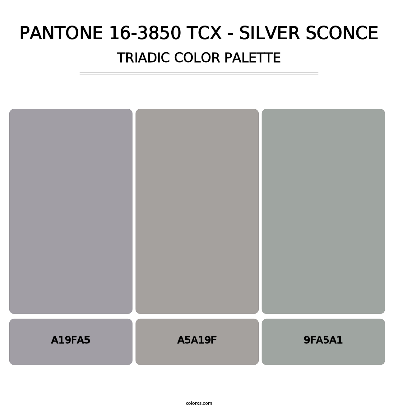 PANTONE 16-3850 TCX - Silver Sconce - Triadic Color Palette