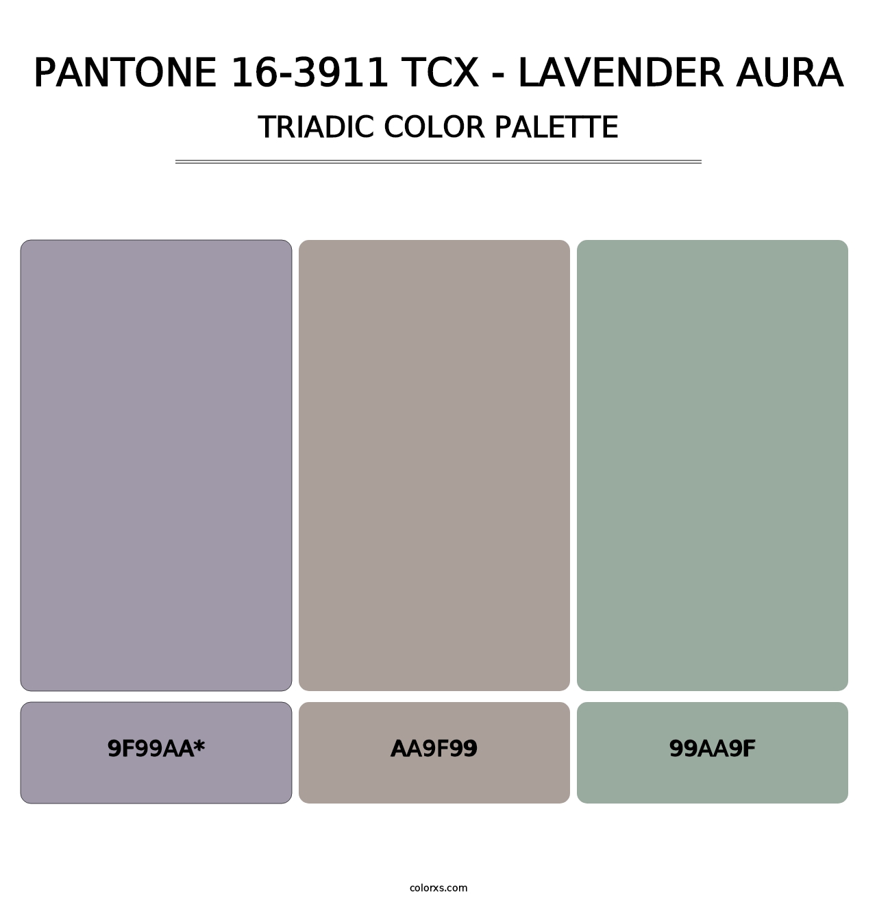 PANTONE 16-3911 TCX - Lavender Aura - Triadic Color Palette