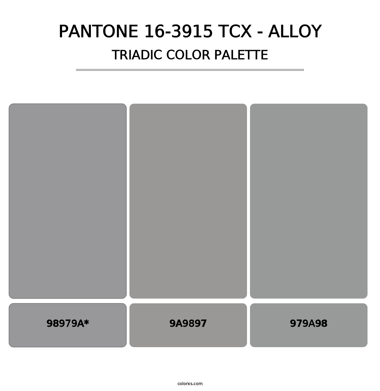 PANTONE 16-3915 TCX - Alloy - Triadic Color Palette