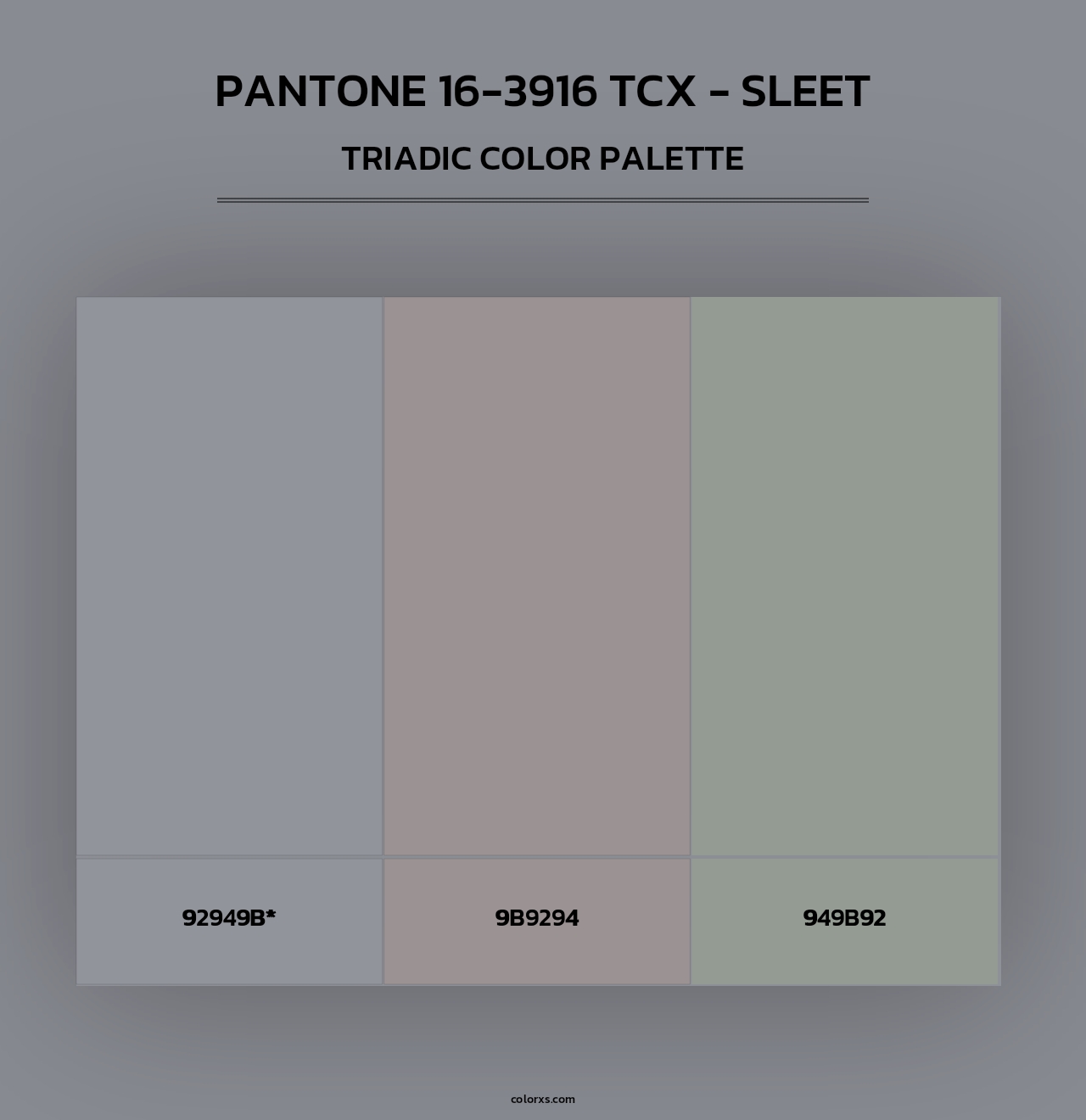 PANTONE 16-3916 TCX - Sleet - Triadic Color Palette