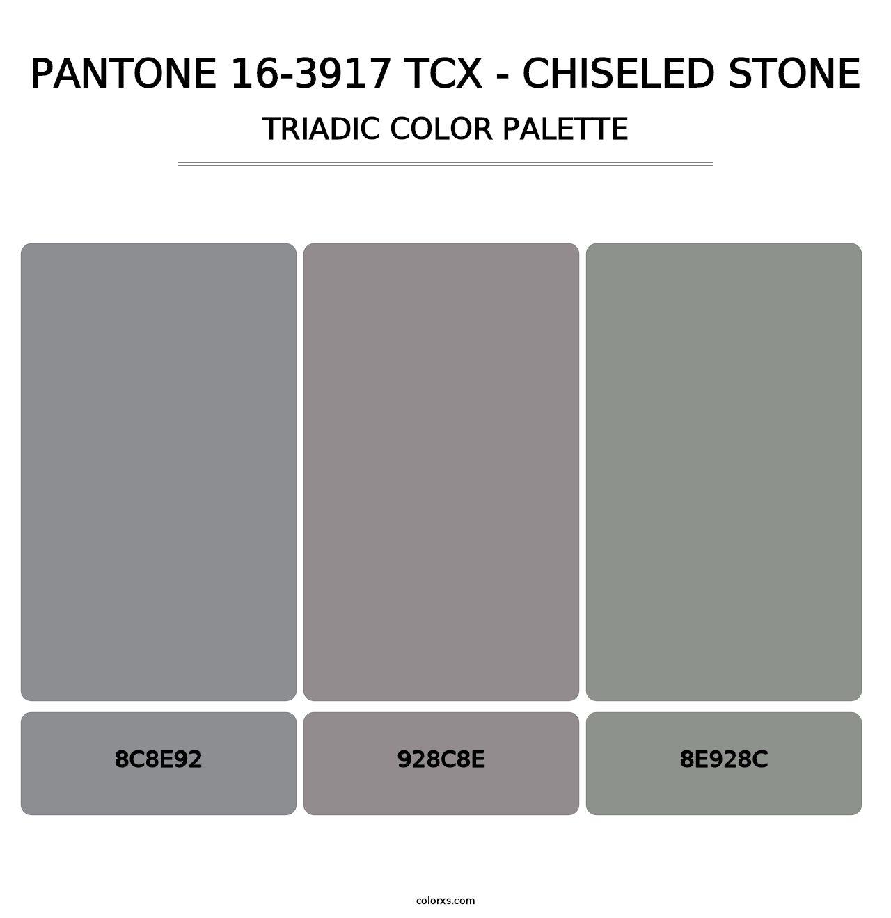 PANTONE 16-3917 TCX - Chiseled Stone - Triadic Color Palette