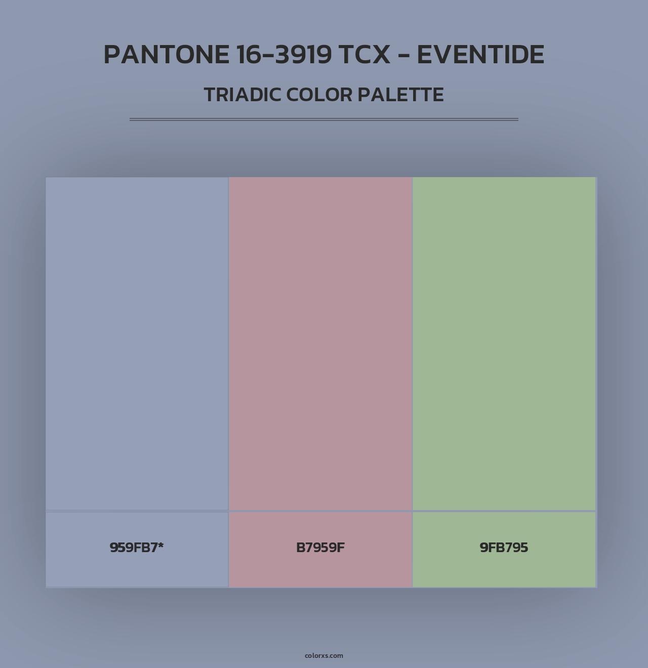 PANTONE 16-3919 TCX - Eventide - Triadic Color Palette