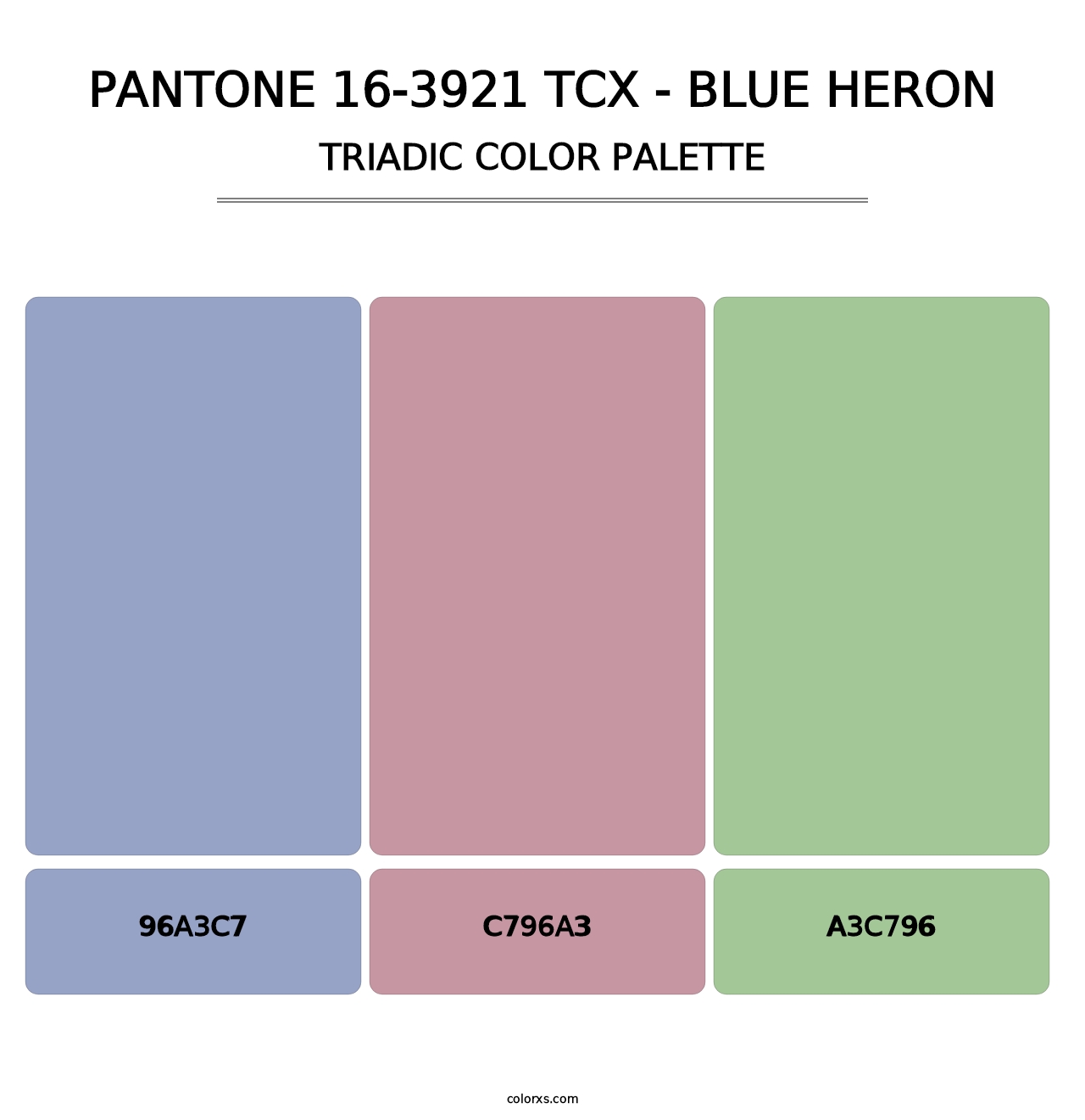 PANTONE 16-3921 TCX - Blue Heron - Triadic Color Palette