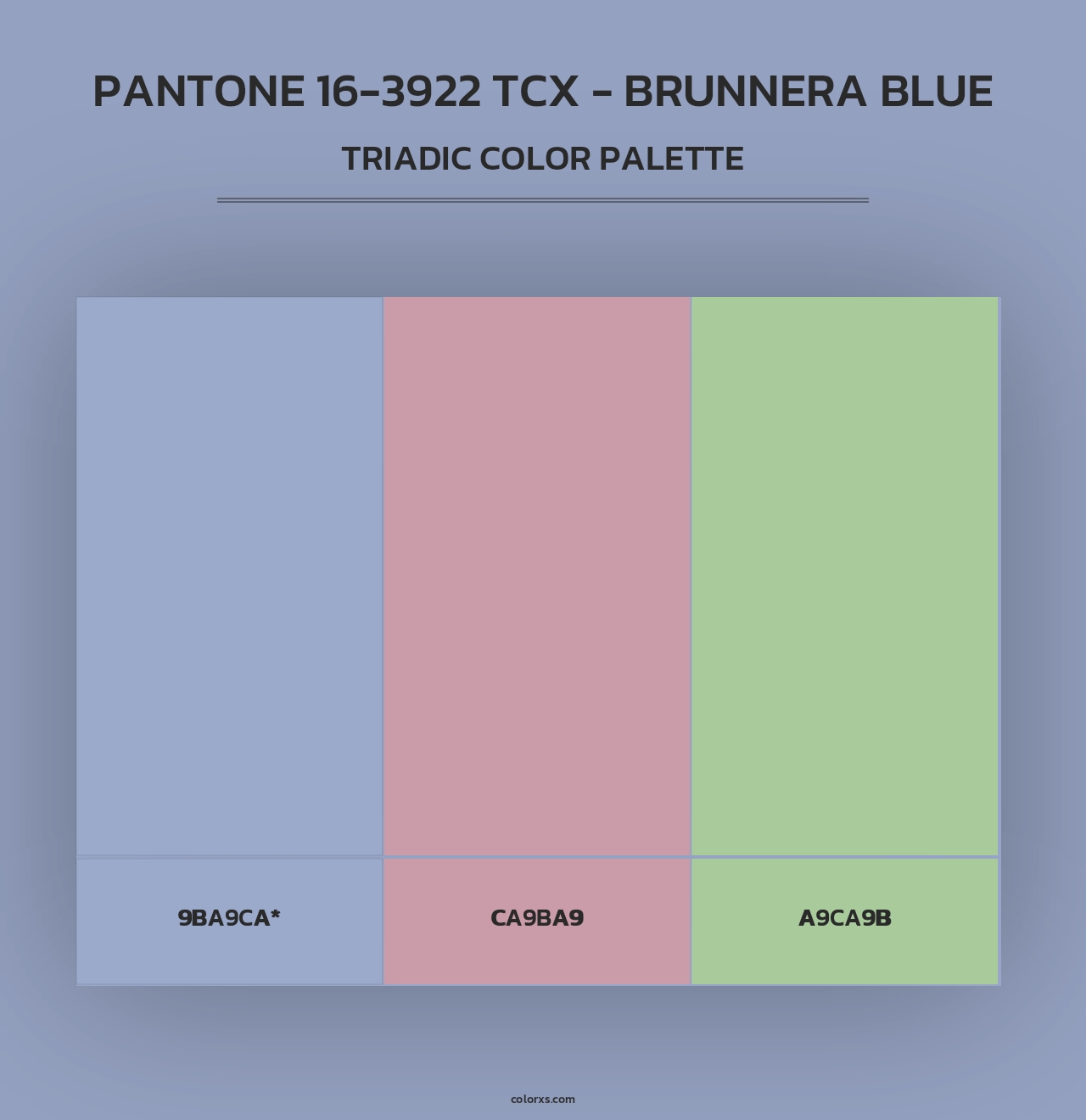 PANTONE 16-3922 TCX - Brunnera Blue - Triadic Color Palette