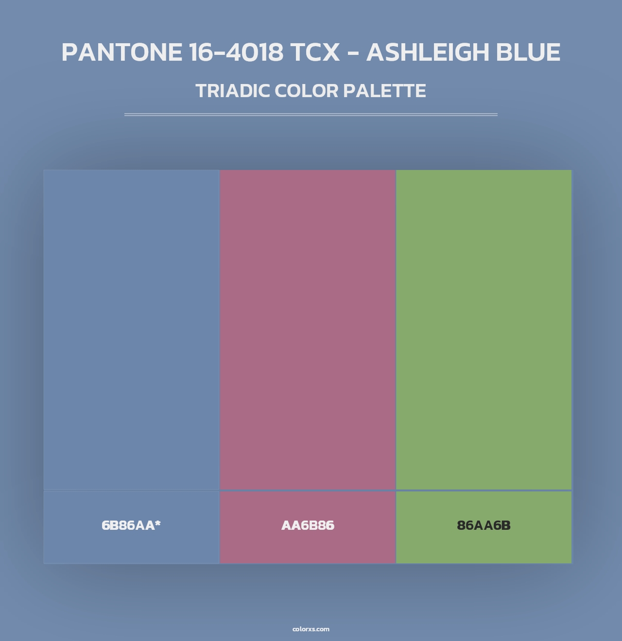 PANTONE 16-4018 TCX - Ashleigh Blue - Triadic Color Palette