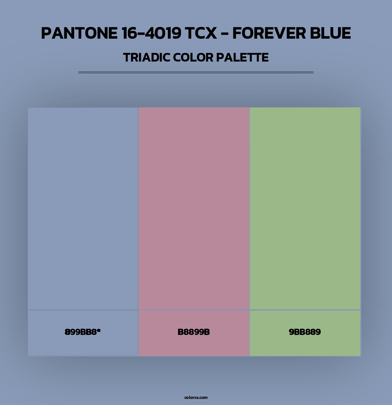 PANTONE 16-4019 TCX - Forever Blue - Triadic Color Palette