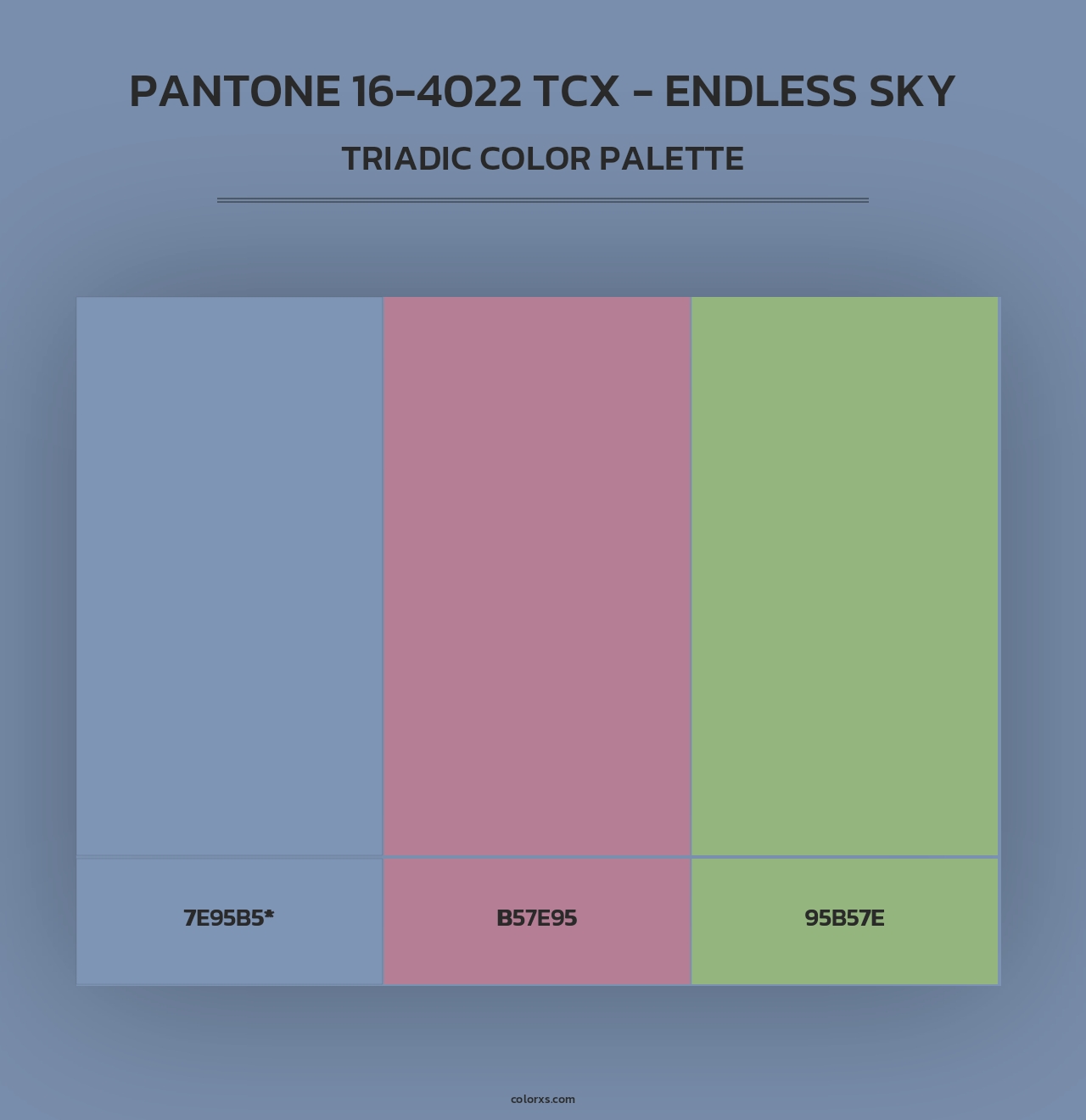 PANTONE 16-4022 TCX - Endless Sky - Triadic Color Palette