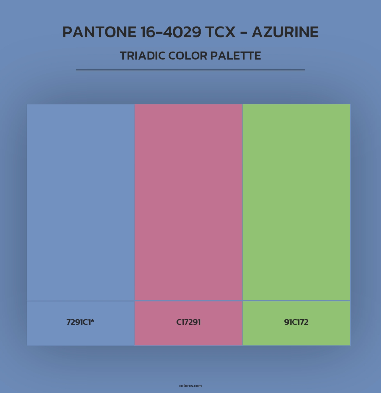 PANTONE 16-4029 TCX - Azurine - Triadic Color Palette