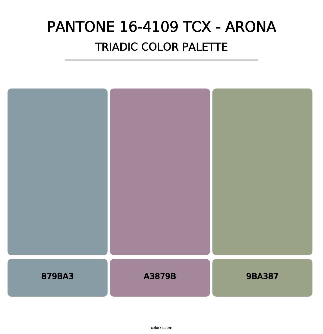PANTONE 16-4109 TCX - Arona - Triadic Color Palette