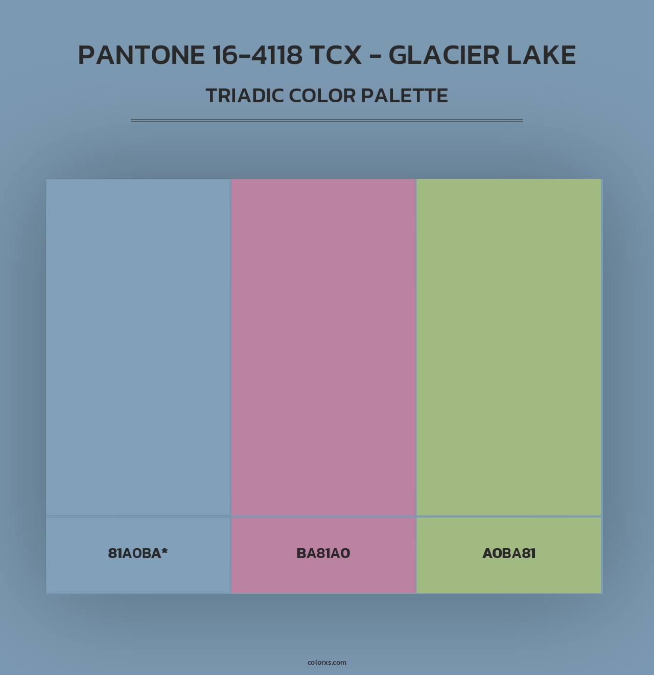 PANTONE 16-4118 TCX - Glacier Lake - Triadic Color Palette
