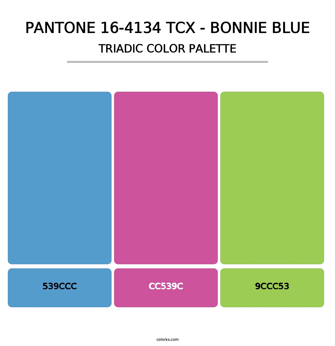 PANTONE 16-4134 TCX - Bonnie Blue - Triadic Color Palette