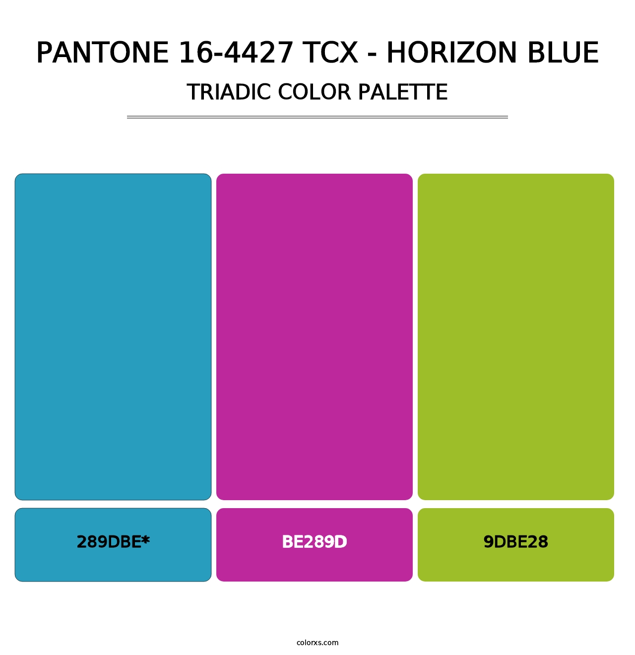 PANTONE 16-4427 TCX - Horizon Blue - Triadic Color Palette