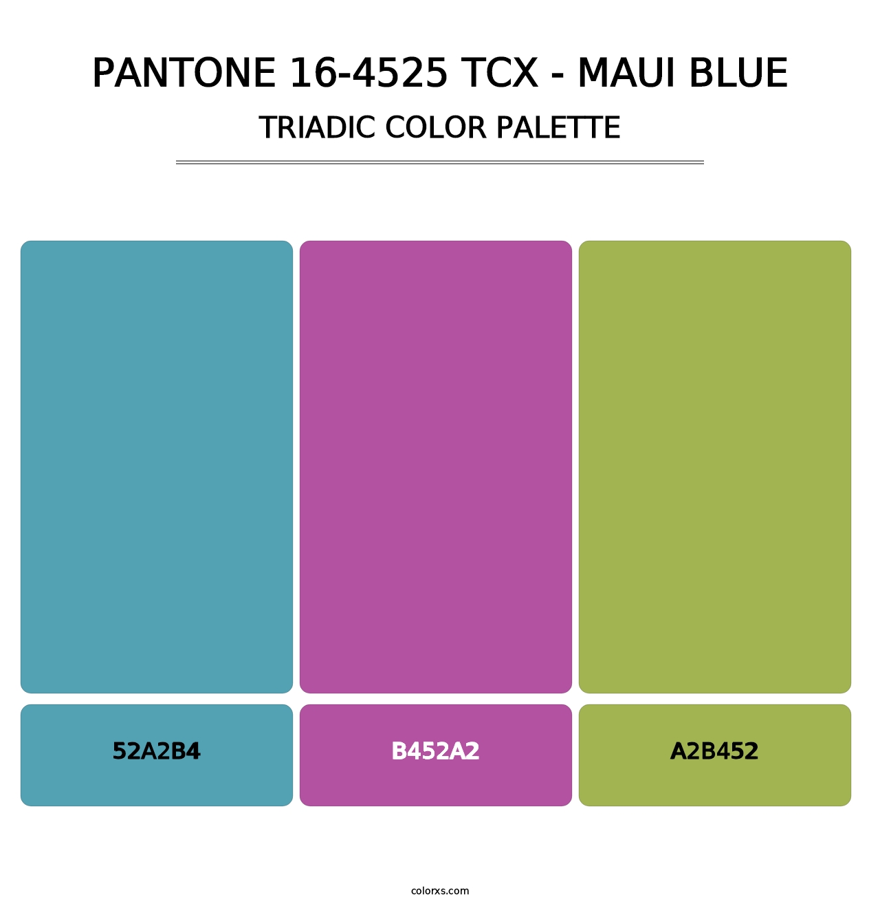 PANTONE 16-4525 TCX - Maui Blue - Triadic Color Palette