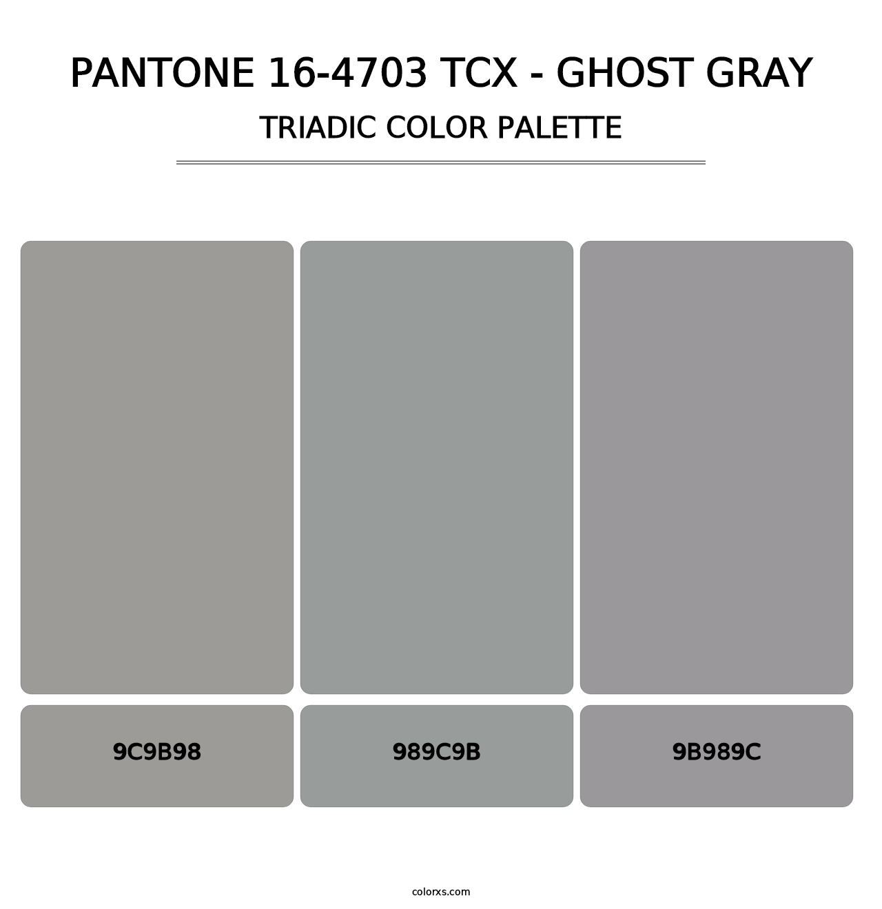PANTONE 16-4703 TCX - Ghost Gray - Triadic Color Palette
