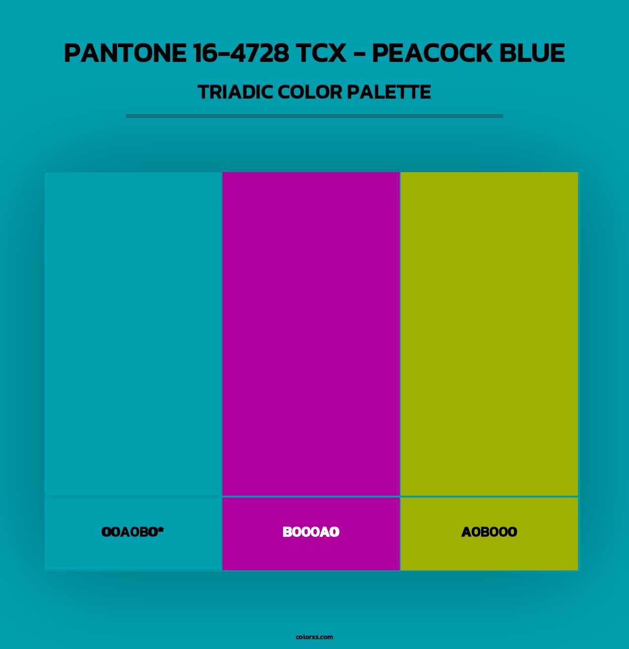 PANTONE 16-4728 TCX - Peacock Blue - Triadic Color Palette