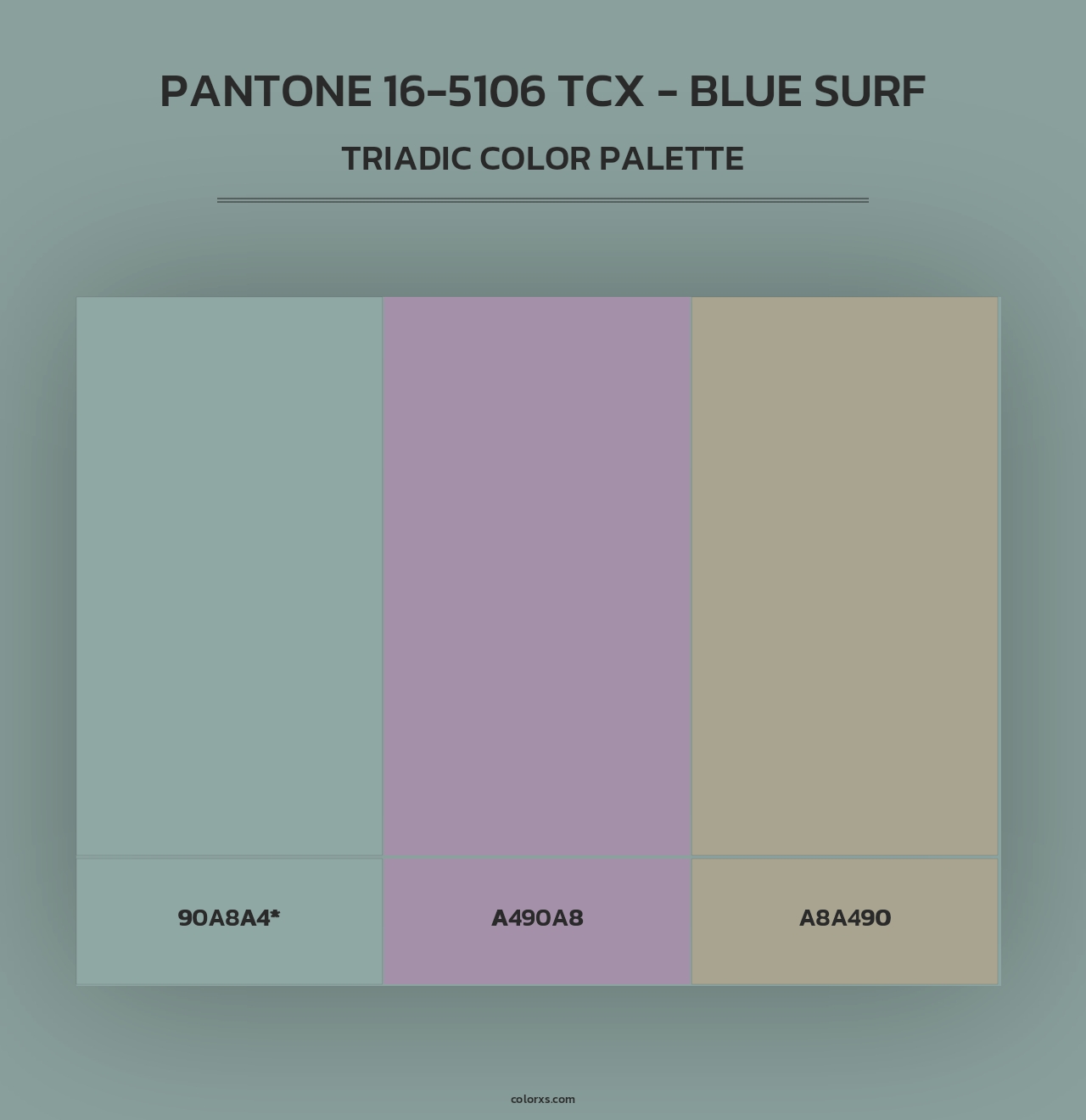 PANTONE 16-5106 TCX - Blue Surf - Triadic Color Palette