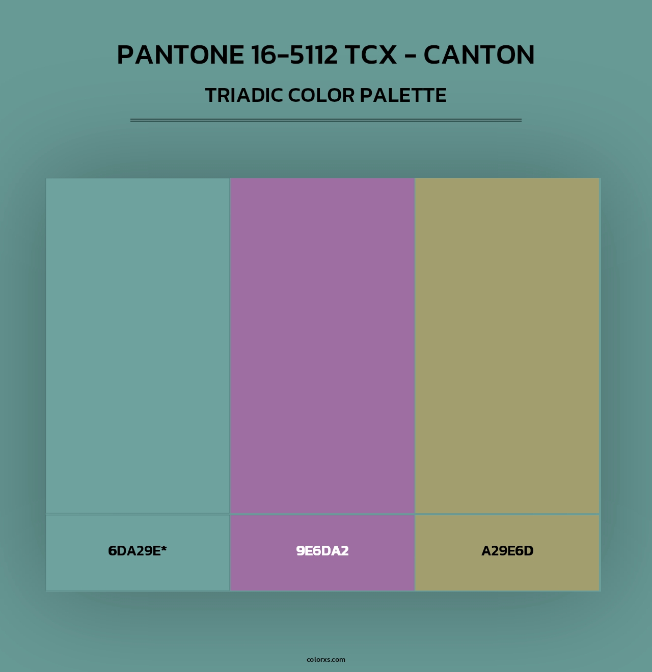 PANTONE 16-5112 TCX - Canton - Triadic Color Palette