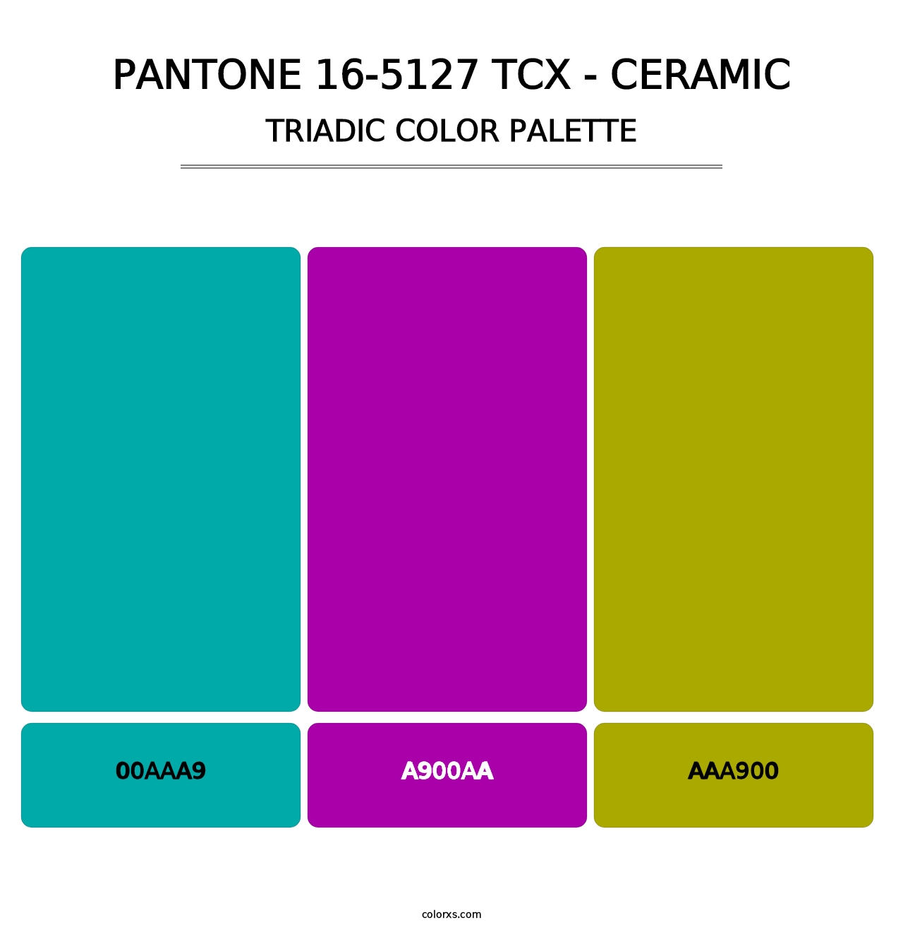 PANTONE 16-5127 TCX - Ceramic - Triadic Color Palette