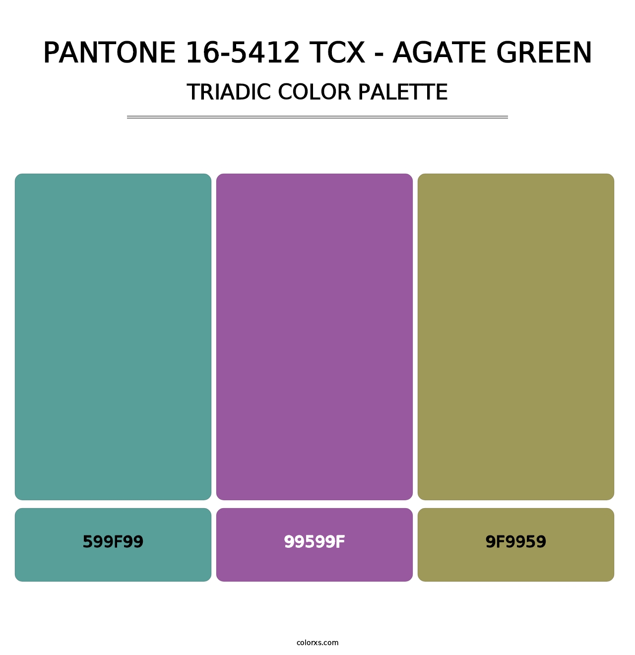 PANTONE 16-5412 TCX - Agate Green - Triadic Color Palette