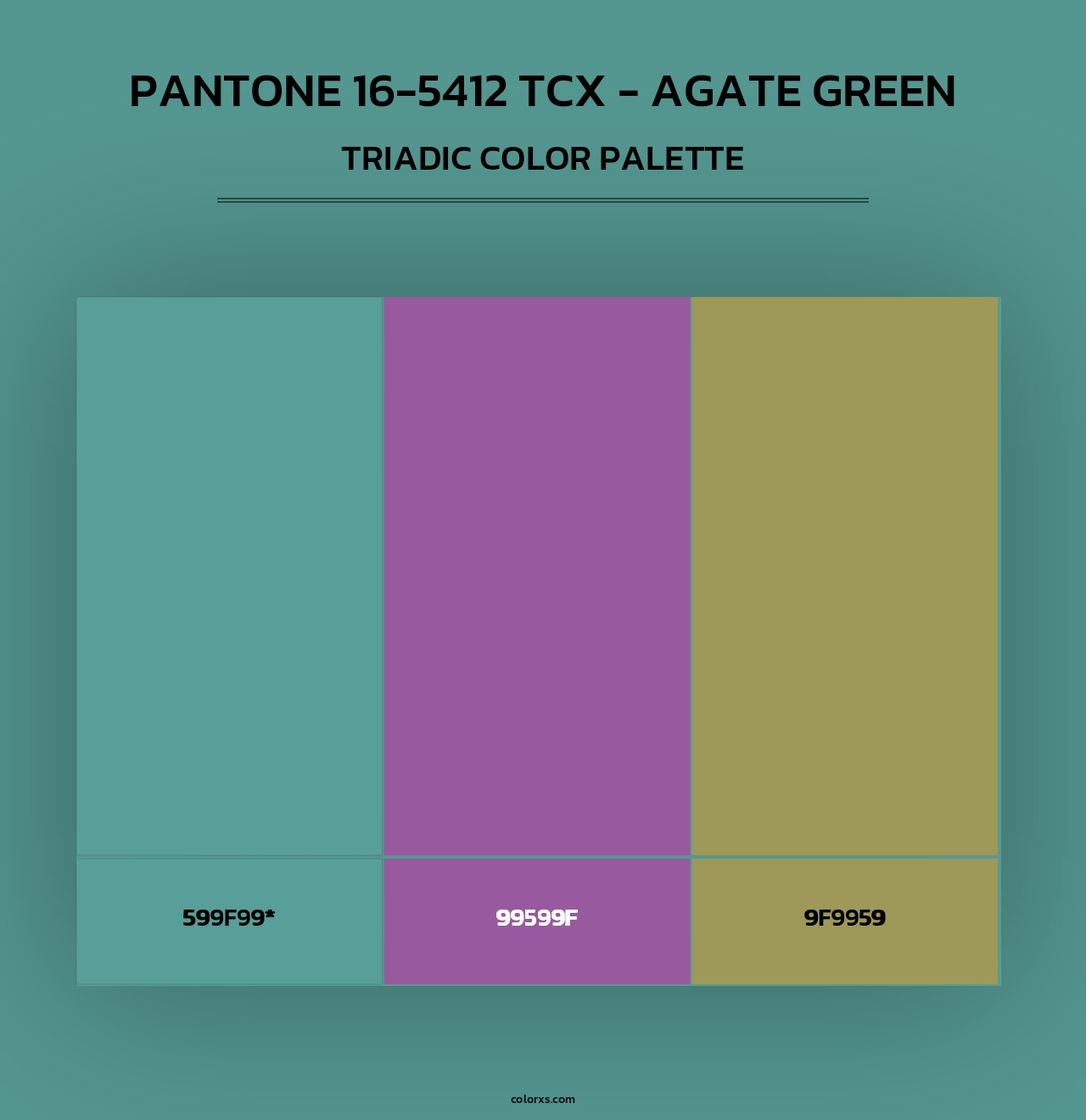 PANTONE 16-5412 TCX - Agate Green - Triadic Color Palette