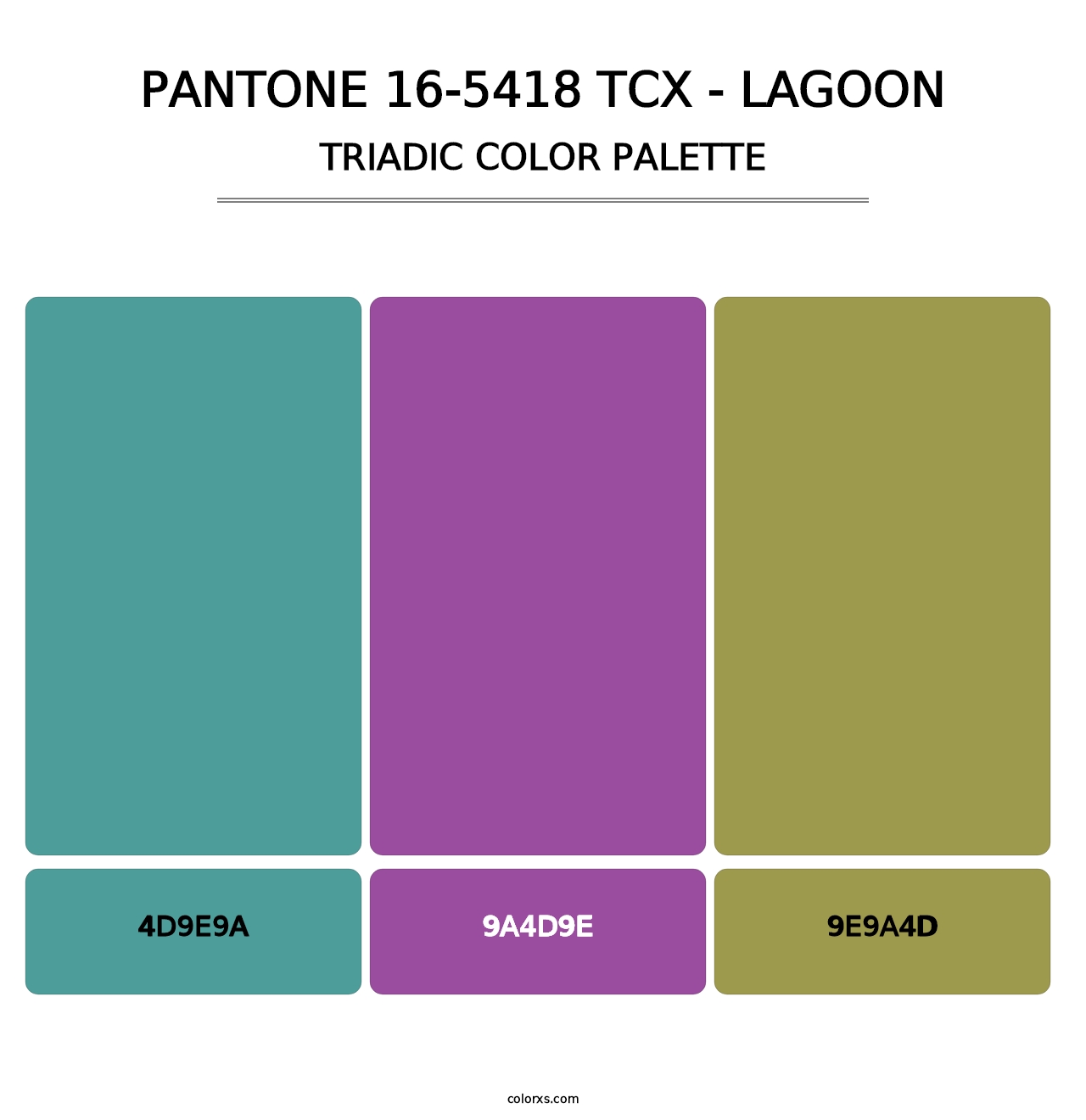 PANTONE 16-5418 TCX - Lagoon - Triadic Color Palette