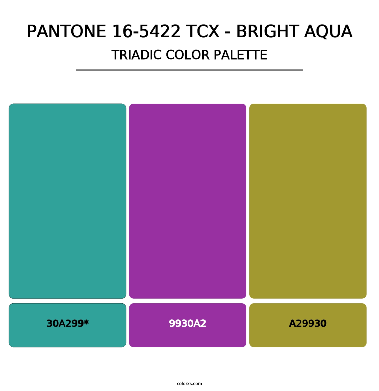 PANTONE 16-5422 TCX - Bright Aqua - Triadic Color Palette