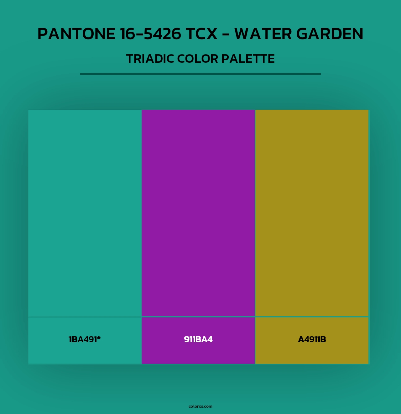 PANTONE 16-5426 TCX - Water Garden - Triadic Color Palette