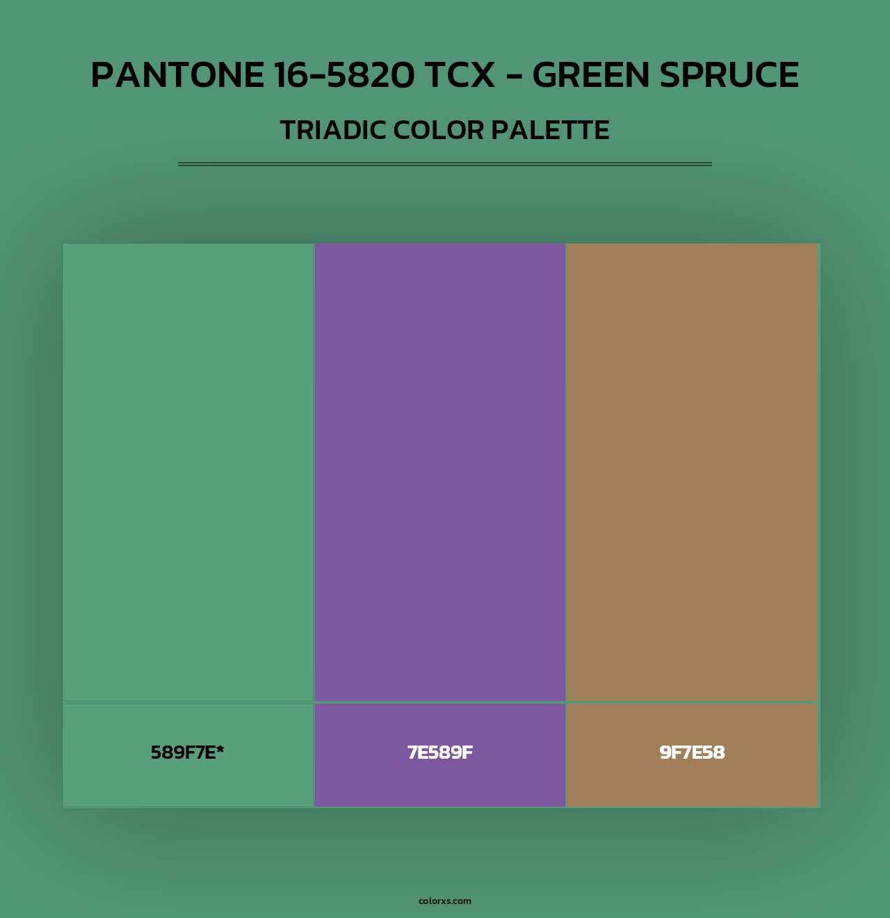 PANTONE 16-5820 TCX - Green Spruce - Triadic Color Palette