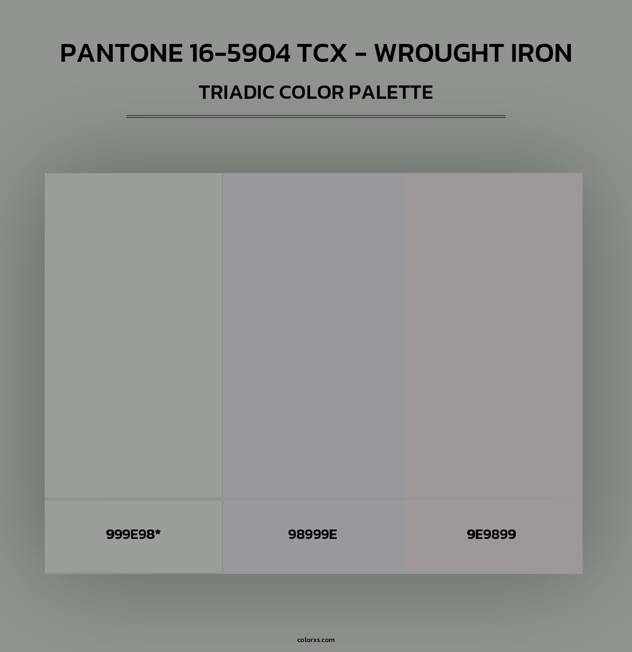 PANTONE 16-5904 TCX - Wrought Iron - Triadic Color Palette