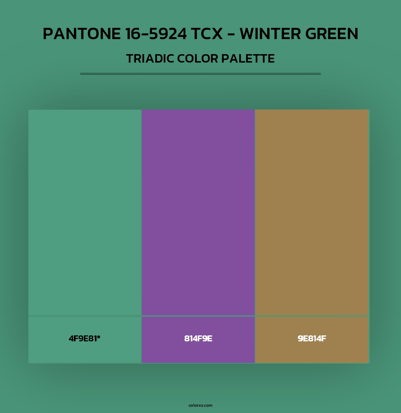 PANTONE 16-5924 TCX - Winter Green - Triadic Color Palette