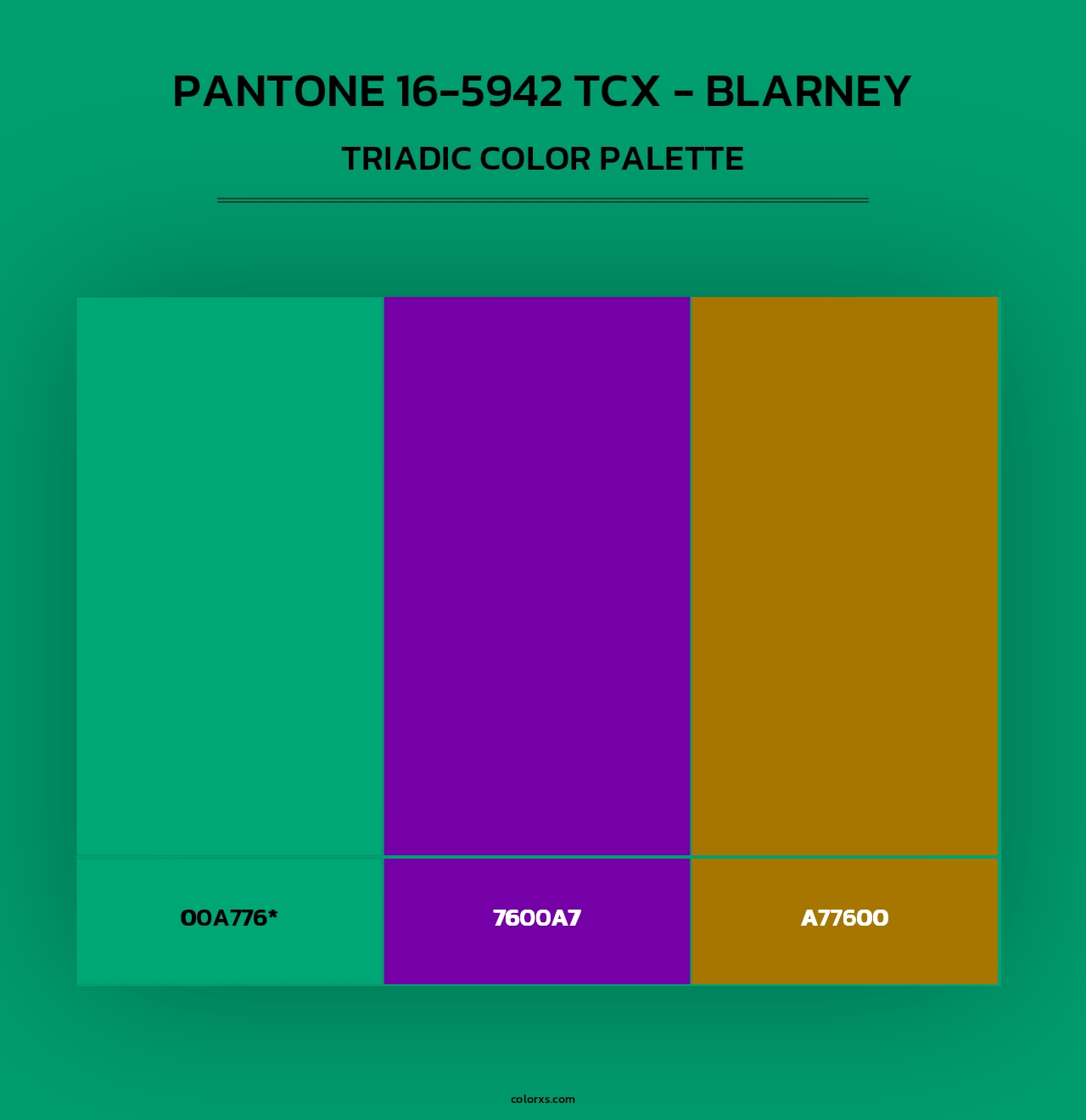 PANTONE 16-5942 TCX - Blarney - Triadic Color Palette
