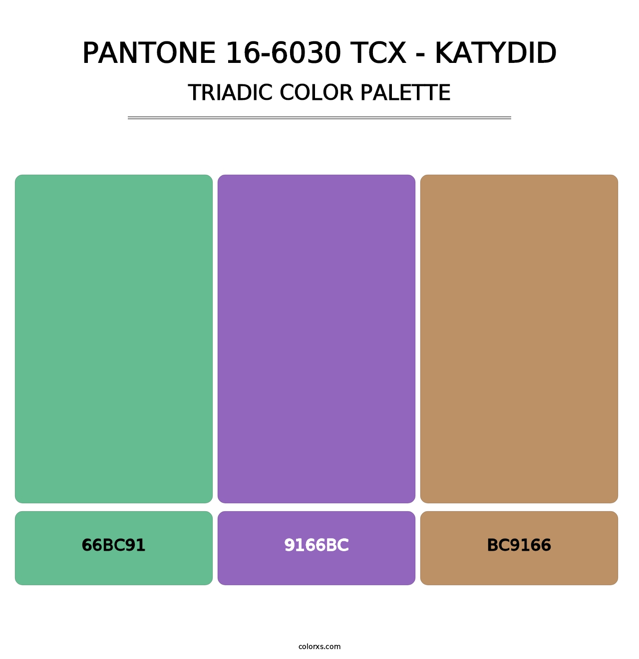 PANTONE 16-6030 TCX - Katydid - Triadic Color Palette