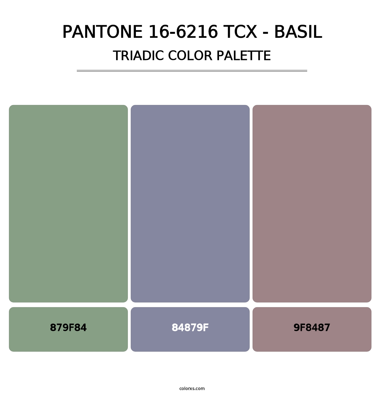 PANTONE 16-6216 TCX - Basil - Triadic Color Palette