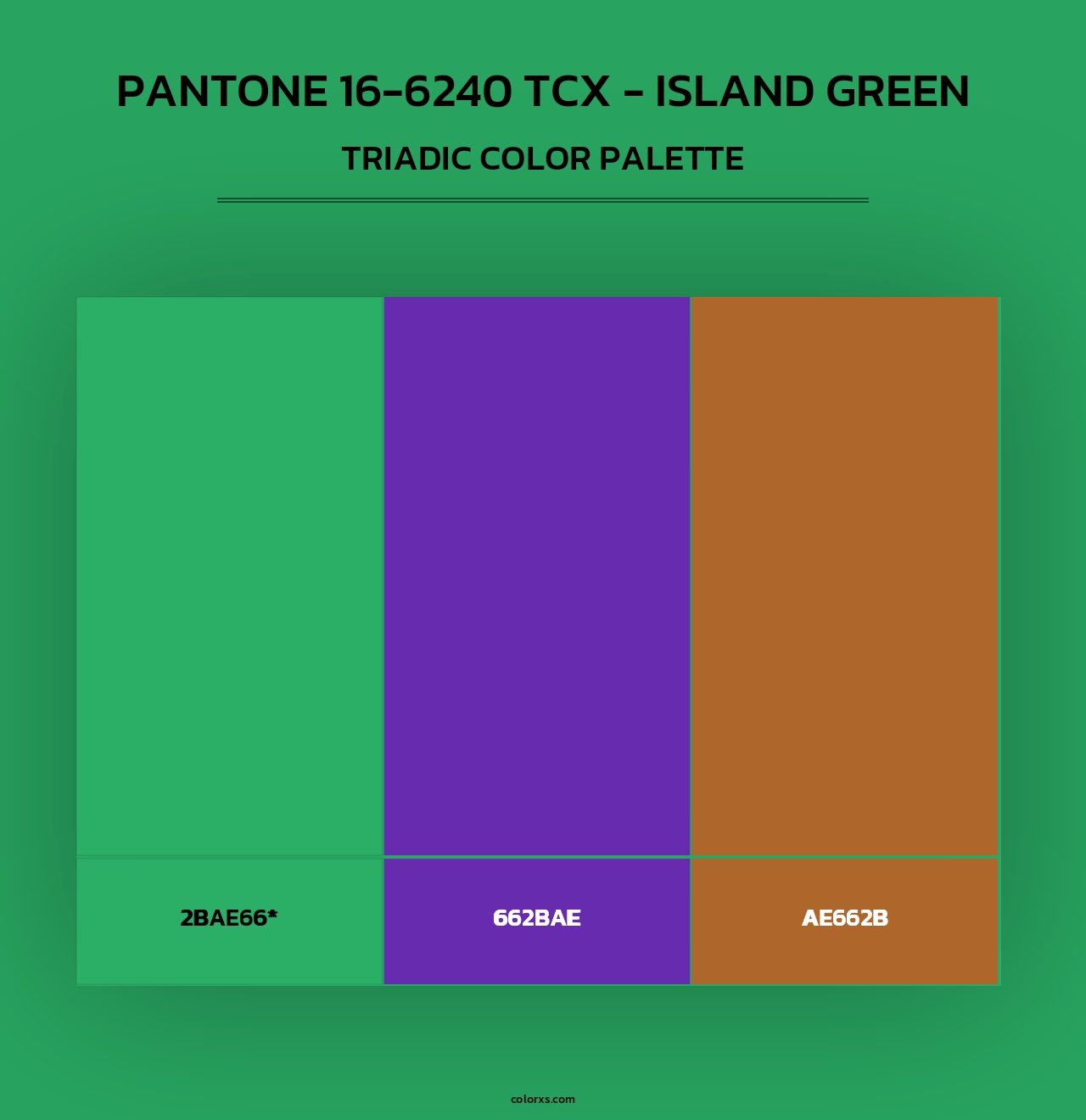 PANTONE 16-6240 TCX - Island Green - Triadic Color Palette