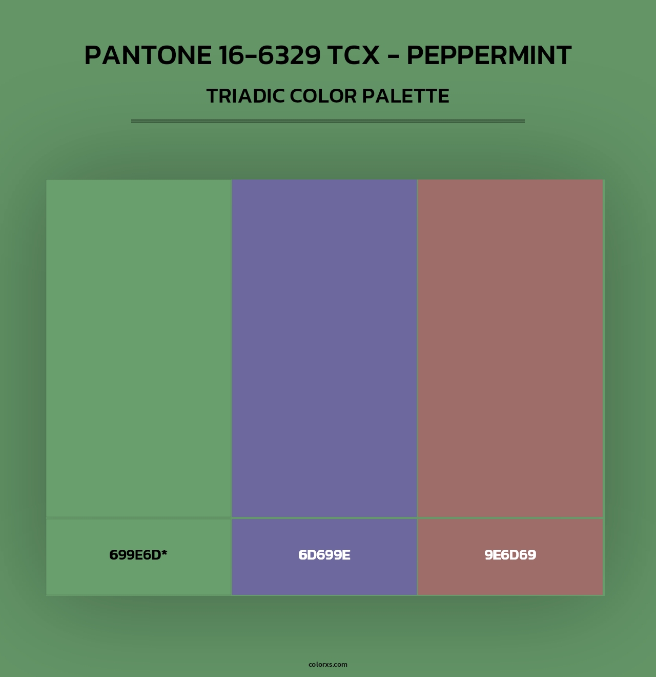PANTONE 16-6329 TCX - Peppermint - Triadic Color Palette