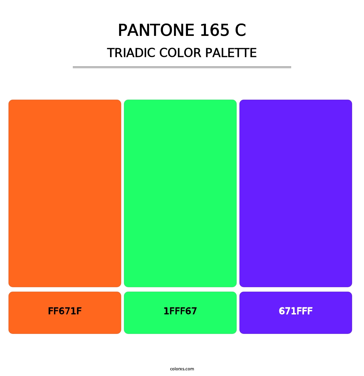 PANTONE 165 C - Triadic Color Palette