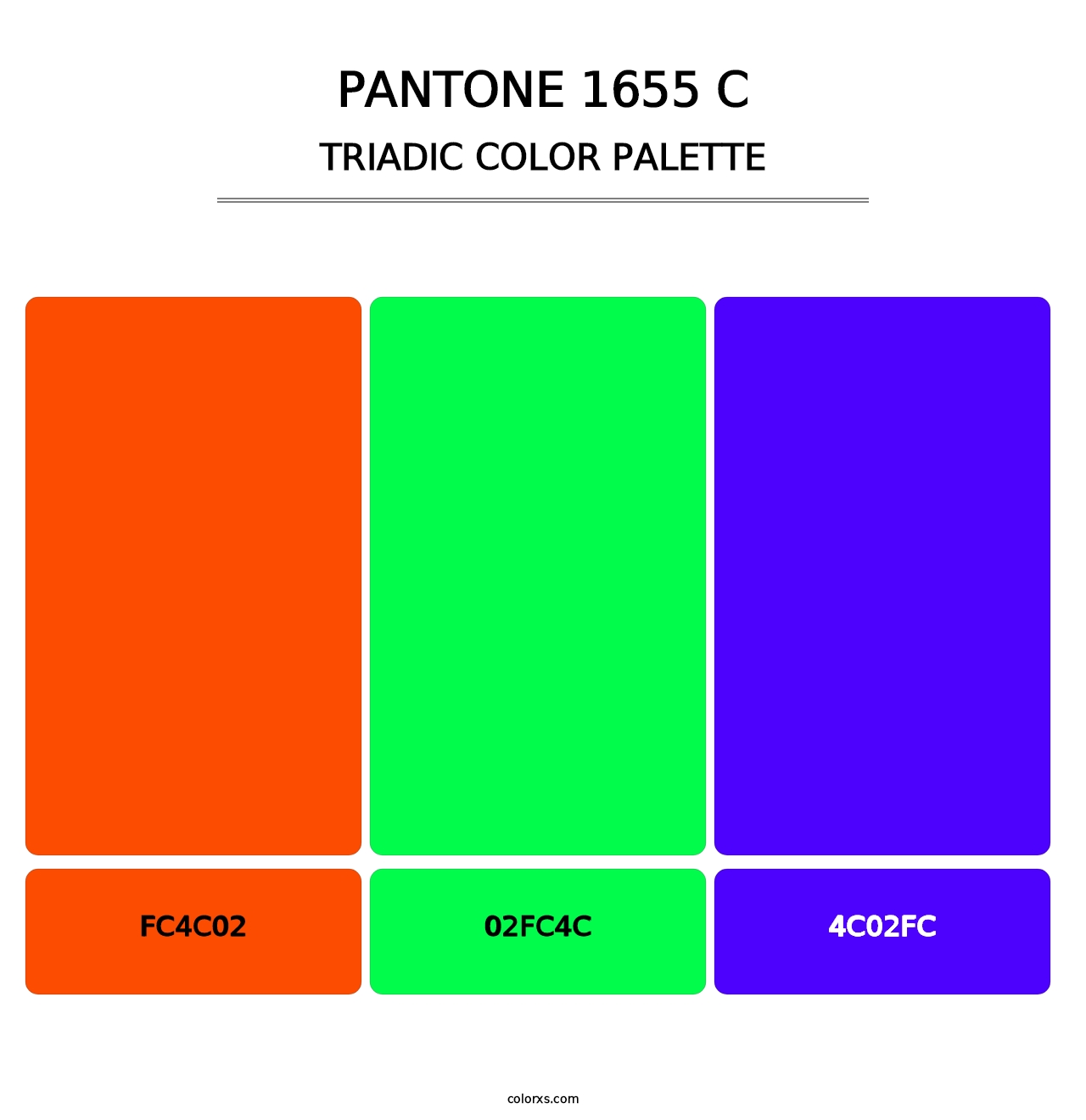 PANTONE 1655 C - Triadic Color Palette
