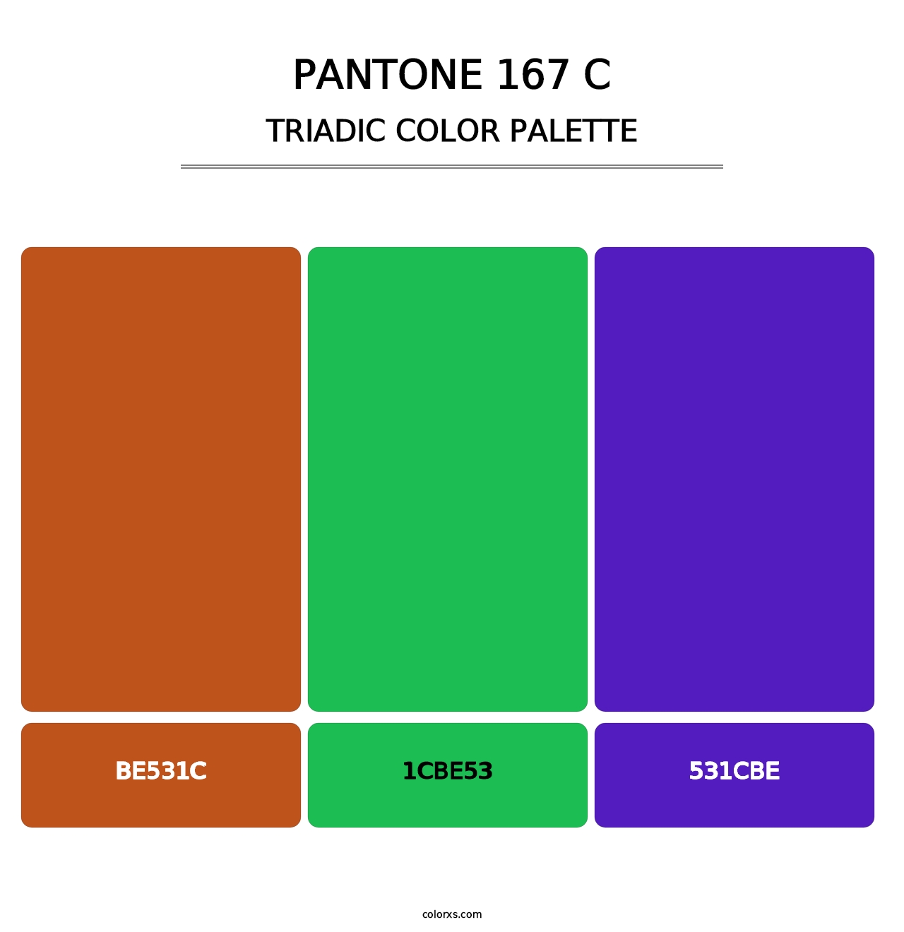 PANTONE 167 C - Triadic Color Palette