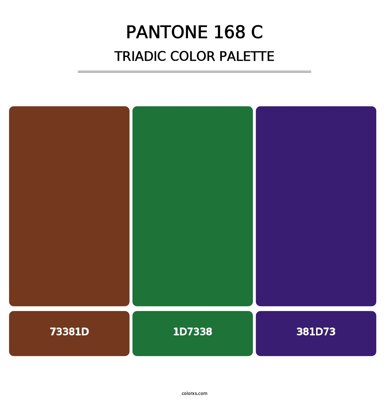 PANTONE 168 C - Triadic Color Palette