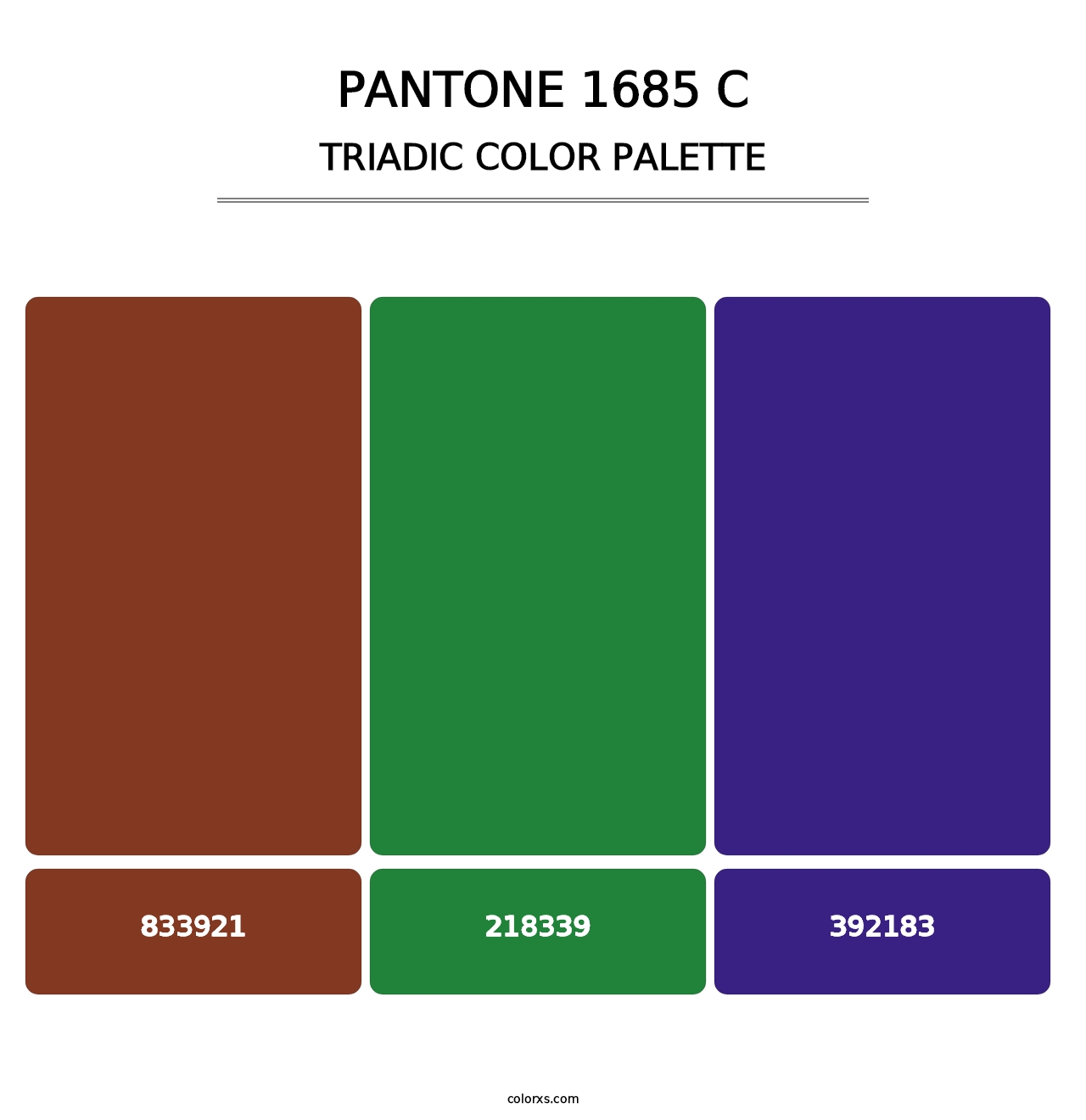 PANTONE 1685 C - Triadic Color Palette