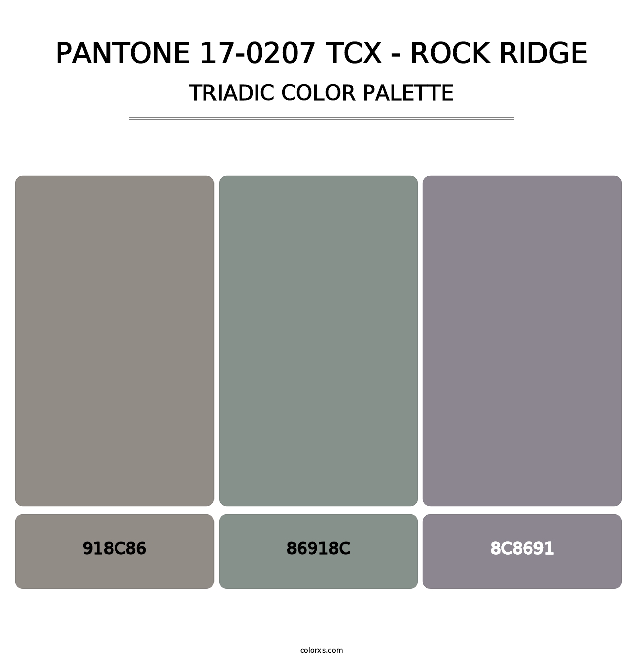 PANTONE 17-0207 TCX - Rock Ridge - Triadic Color Palette