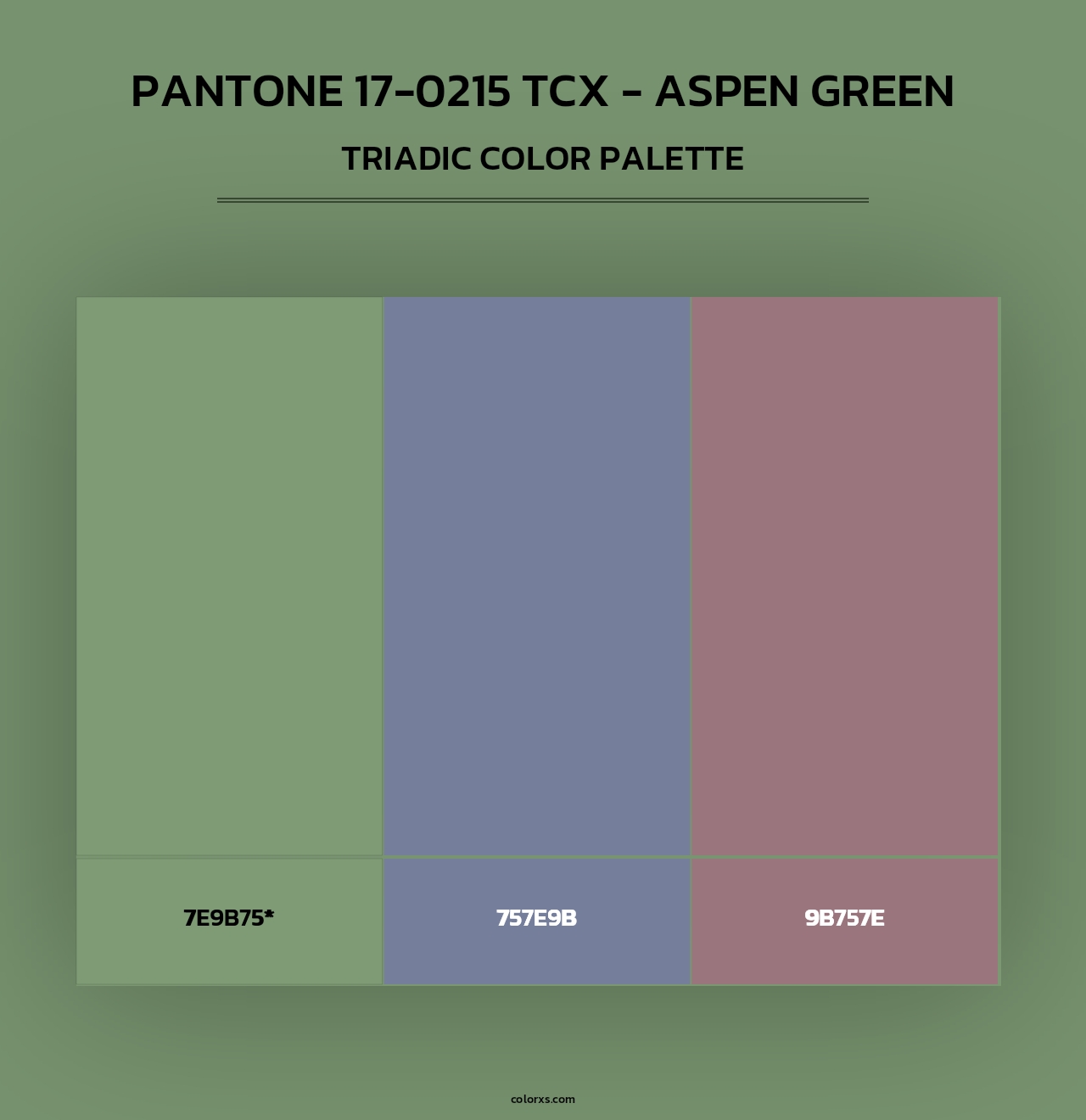 PANTONE 17-0215 TCX - Aspen Green - Triadic Color Palette